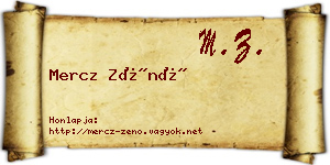 Mercz Zénó névjegykártya